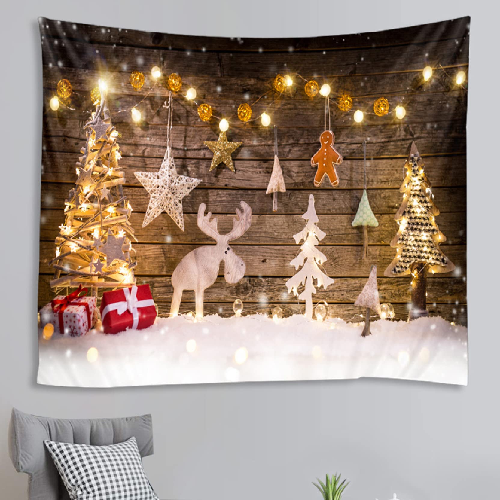 Amazon.co.jp: クリスマス飾り クリスマスタペストリー 背景布 吊り布